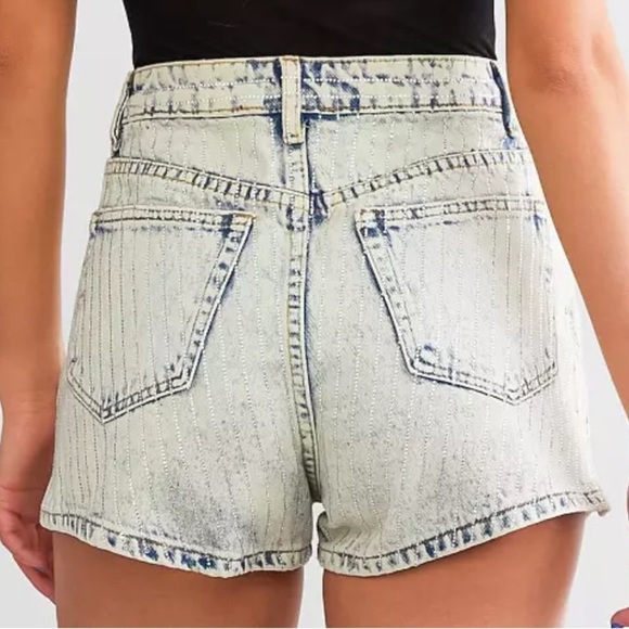 Blue B Rhinestone Striped Shorts NWT - Picture 3 of 9